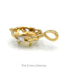 Oval Opal Pendant in 10k Yellow Gold Open Scroll Bezel with Diamond Accents - Thumbnail 3