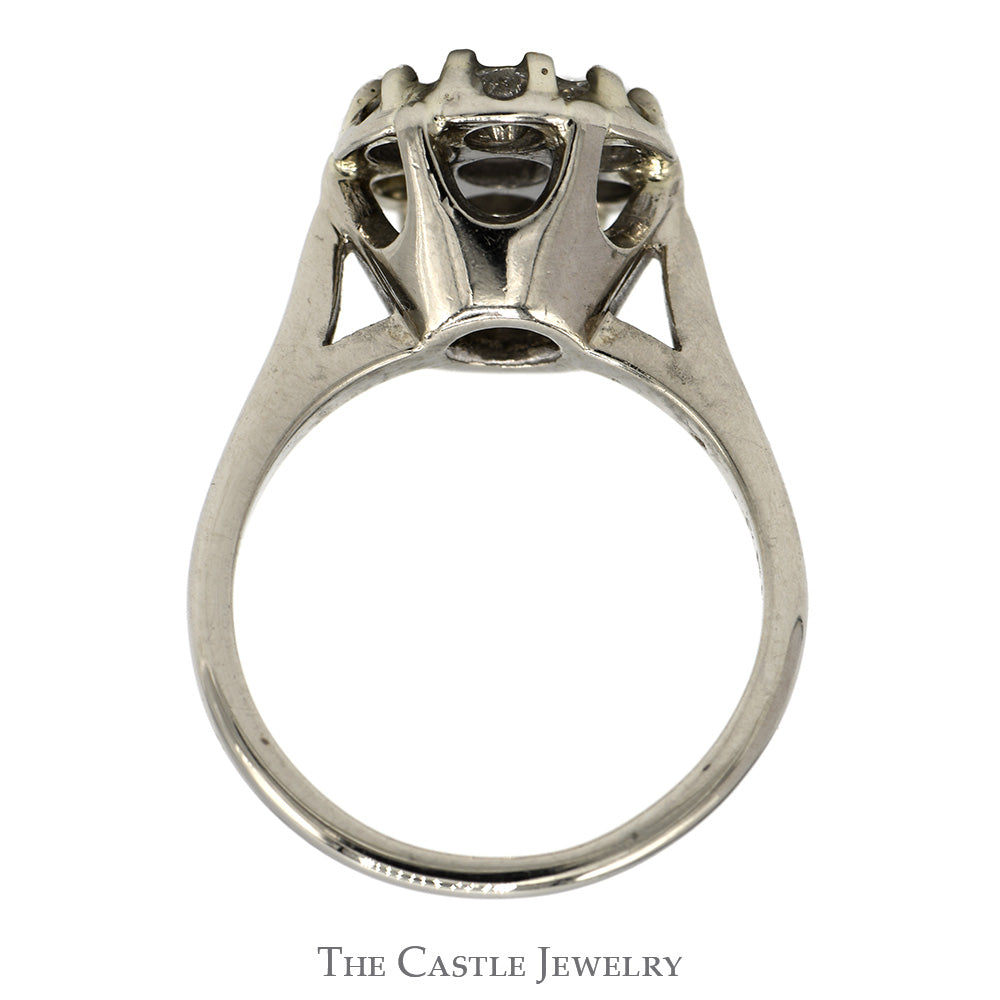 1/2cttw Round 7 Diamond Cluster Ring in 14k White Gold