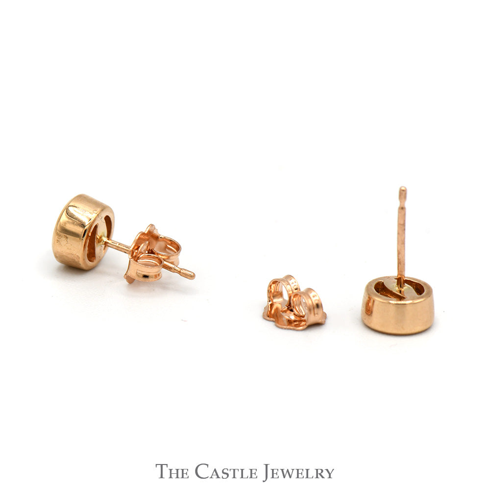 1/2cttw Round Illusion Bezel Set Diamond Stud Earrings in 10k Rose Gold