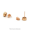1/2cttw Round Illusion Bezel Set Diamond Stud Earrings in 10k Rose Gold - Thumbnail 3