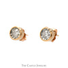 1/2cttw Round Illusion Bezel Set Diamond Stud Earrings in 10k Rose Gold - Thumbnail 2