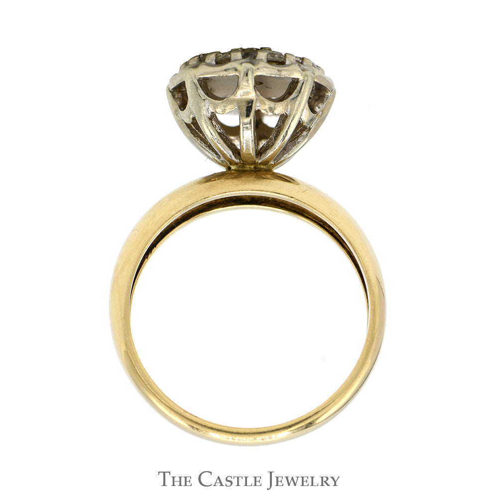 1/2cttw Round Diamond Cluster Ring in 10k Yellow Gold