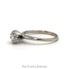 1/4cttw Round Diamond Cluster Engagement Ring in 14k White Gold - Thumbnail 3