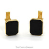Rectangular Black Onyx Cuff Links in 14k Yellow Gold - Thumbnail 1