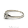 .15cttw Flower Shaped Diamond Cluster Ring in 10k White Gold - Thumbnail 3