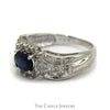 Oval Sapphire Ring in .33cttw RBC Diamond Accented Mounting - Thumbnail 3