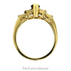 Marquise Cut Sapphire And Baguette Cut Diamond Ring .25 CTTW In 10KT Yellow Gold - Thumbnail 2