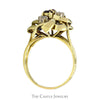 Open Free Form Ruby & Diamond Cluster Ring in 10k Yellow Gold - Thumbnail 2