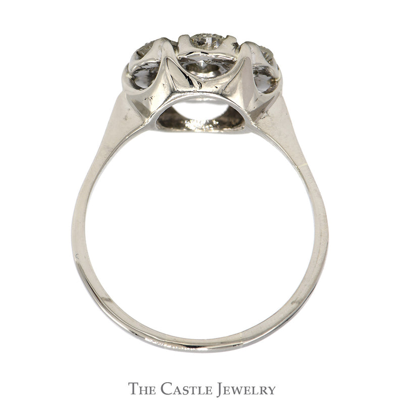 1.75cttw Round 7 Diamond Cluster Ring in 10k White Gold