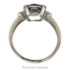1/4cttw Round and Baguette Cut Diamond Cluster Shield Ring in 14k White Gold - Thumbnail 2