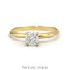 .65ct Round Diamond Solitaire Engagement Ring in 14k Yellow Gold 4 Prong Tiffany Mounting - Thumbnail 1