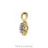 1/4cttw Round Diamond Cluster Pendant in 14k Yellow Gold Scalloped Mounting - Thumbnail 2