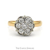1/2cttw 7 Round Diamond Cluster Ring in 14k Yellow Gold - Thumbnail 1