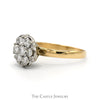 1/2cttw 7 Round Diamond Cluster Ring in 14k Yellow Gold - Thumbnail 3