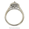 1cttw Pear Cut Diamond Engagement Ring with Double Diamond Halo and Accented Sides in 14k White Gold - Thumbnail 2