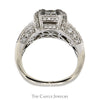 2cttw Princess Cut Diamond Ring with Diamond Halo and Diamond Accented Sides in 14k White Gold - Thumbnail 2