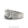 2cttw Princess Cut Diamond Ring with Diamond Halo and Diamond Accented Sides in 14k White Gold - Thumbnail 3