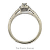 Oval Shaped Diamond Bridal Set with Diamond Halo and Matching Diamond Band in 14k White Gold - Thumbnail 2