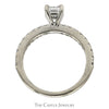 Princess Cut Diamond Bridal Set with Diamond Accented Sides and Matching Band in 14k White Gold - Thumbnail 2