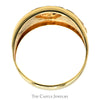 Heart Shaped Diamond Cluster Dome Ring with Scrollwork Sides in 10k Yellow Gold - Thumbnail 2