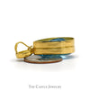 Large Bezel Set Pear Cut Blue Topaz Pendant in 10k Yellow Gold - Thumbnail 3