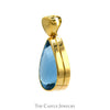Large Bezel Set Pear Cut Blue Topaz Pendant in 10k Yellow Gold - Thumbnail 2