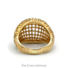 Open Lattice Designed Dome Ring in 14k Yellow Gold - Thumbnail 2