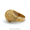 Open Lattice Designed Dome Ring in 14k Yellow Gold - Thumbnail 3