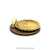 1989 MCMLXXXIX Gold Liberty Coin Pendant in 14k Yellow Gold Rope Designed Bezel - Thumbnail 3