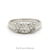 1/2cttw Triple Round Diamond Cluster Ring in 14k White Gold - Thumbnail 1