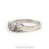 1/2cttw Triple Round Diamond Cluster Ring in 14k White Gold - Thumbnail 3