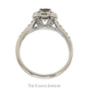 Round Diamond Engagement Ring with Diamond Halo and Diamond Accented Sides in 14k White Gold - Thumbnail 2