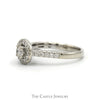 Round Diamond Engagement Ring with Diamond Halo and Diamond Accented Sides in 14k White Gold - Thumbnail 3