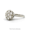 1cttw Round Shaped 7 Diamond Cluster Ring in 14k White Gold - Thumbnail 3