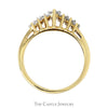 Lab Grown Diamond Cluster Wedding/Anniversary Band in 10k Yellow Gold - Thumbnail 2