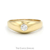 1/4ct Bezel Set Diamond Solitaire Ring with Polished Sides in 14k Yellow Gold - Thumbnail 1