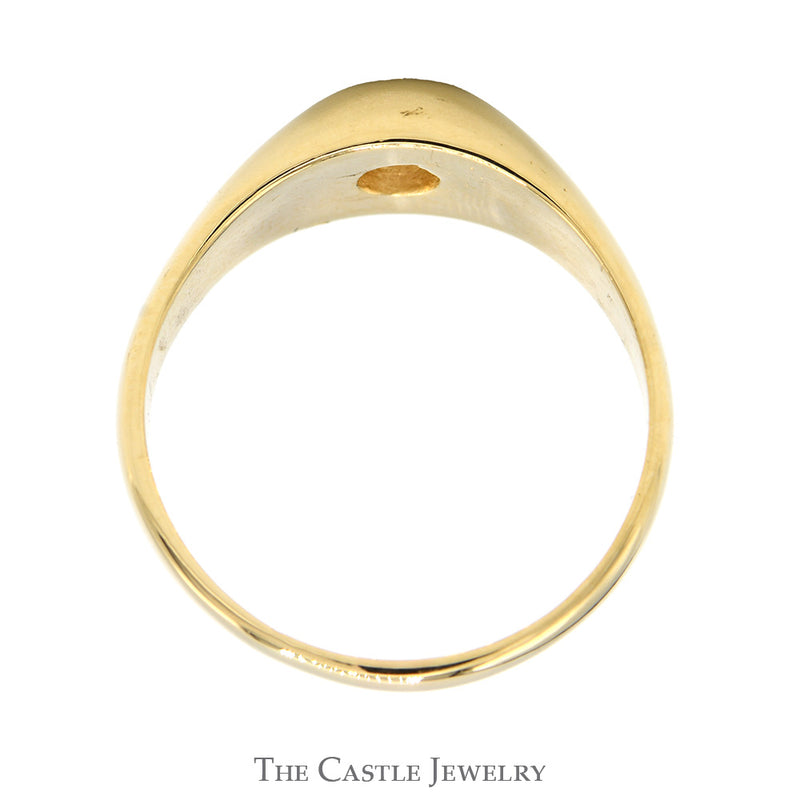 1/4ct Bezel Set Diamond Solitaire Ring with Polished Sides in 14k Yellow Gold