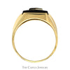 Rectangular Black Onyx Ring with Diamond Accent in 10k Yellow Gold - Thumbnail 2