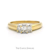 1/2cttw Three Stone Princess Cut Diamond Engagement Ring in 14k Yellow Gold - Thumbnail 1