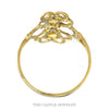 Front-facing view of the 14k tri-color gold navette floral ring - Thumbnail 3