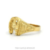 Side profile of the 10k yellow gold equestrian horseshoe ring - Thumbnail 2