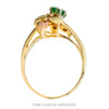 10K Two Tone Yellow & Rose Gold Emerald Cluster Leaf Design Black Hills Style Ring - Thumbnail 2
