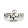 Multi Shaped Diamond Cluster Ring with Accented Split Sides in 10k White Gold - Thumbnail 1
