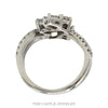 Multi Shaped Diamond Cluster Ring with Accented Split Sides in 10k White Gold - Thumbnail 2
