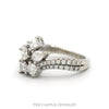 Multi Shaped Diamond Cluster Ring with Accented Split Sides in 10k White Gold - Thumbnail 3