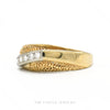Side profile of the 10k two-tone men's ring showing band thickness and nugget texture - Thumbnail 3