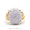 14k yellow gold lavender jade cabochon ring — top view - Thumbnail 1