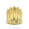 14k Yellow Gold Ridged Concave Designed Ring - Thumbnail 1