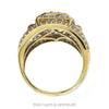 1cttw Round Diamond Cluster Bridal Ring with Diamond Halo and Heavily Accented Sides in 10k Yellow Gold - Thumbnail 2