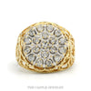 3/4cttw Round Diamond Kentucky Cluster Ring with Open Filigree Sides in 10k Yellow Gold - Thumbnail 1